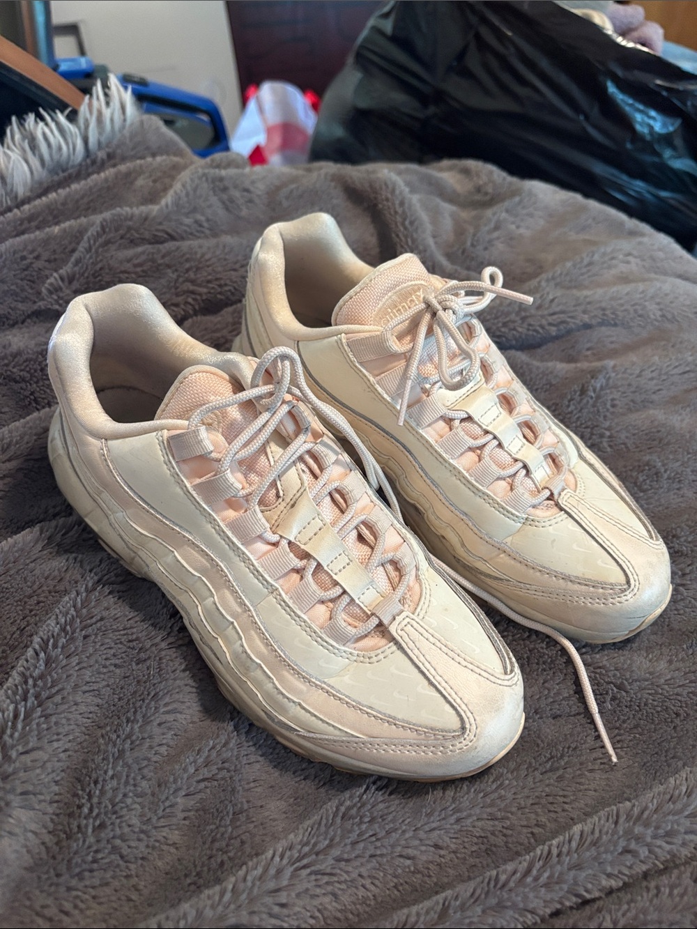 Nike Cream and Pale Pink Air Max 95 Sneakers